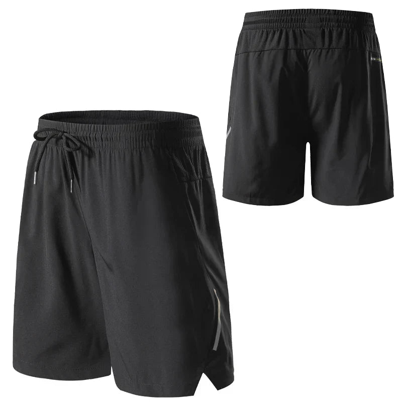 Shorts Masculinos de Esporte com Faixa Refletiva e Bolsos